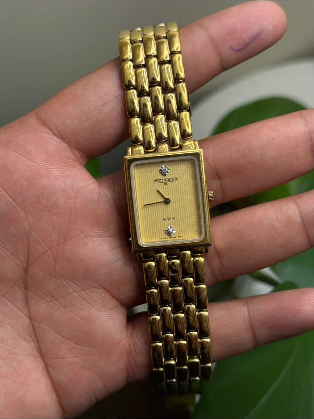 Wittnauer vintage Diamond Accent Mens Wrist Watch Quartz